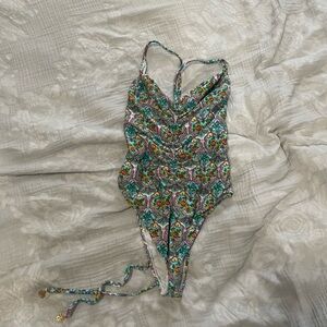 Jessica Simpson Multicolor Paisley Swimsuit